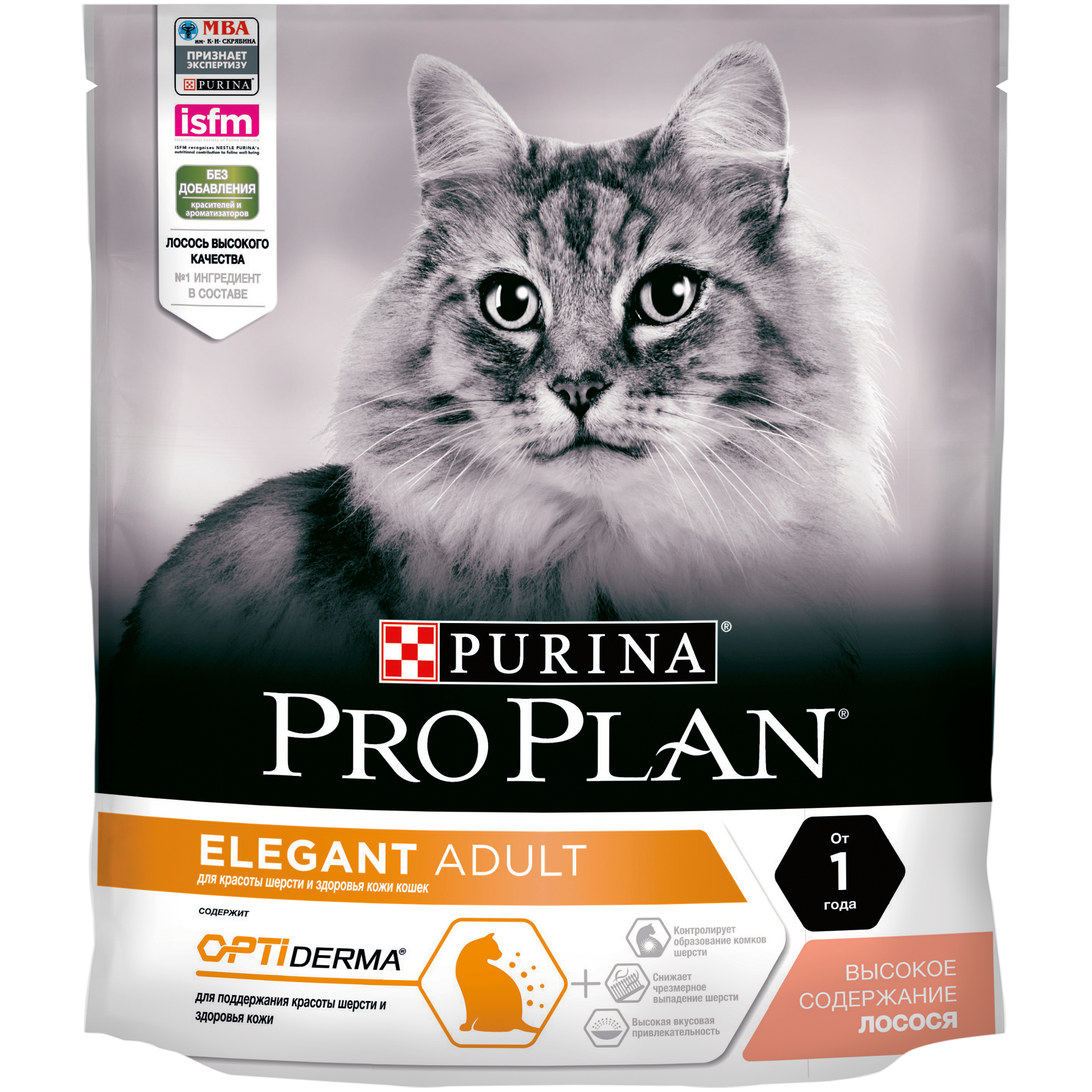 фото Сухой корм для кошек pro plan elegant adult , лосось, 0,4кг