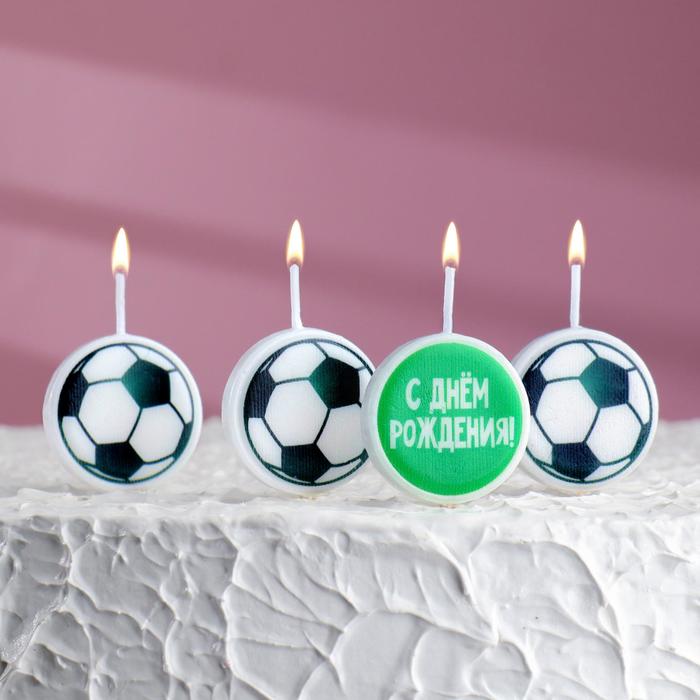 фото Свечи в торт на шпажках футбольные, 6,6х3,8 см, 25 гр, набор 4 шт омский свечной