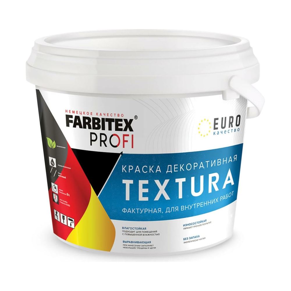 

Краска акриловая декоративная фактурная Textura 7 кг FARBITEX PROFI, Белый
