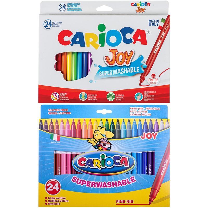 Фломастеры 24 цвета Carioca Joy (линия 1-2.6мм) 6 уп.