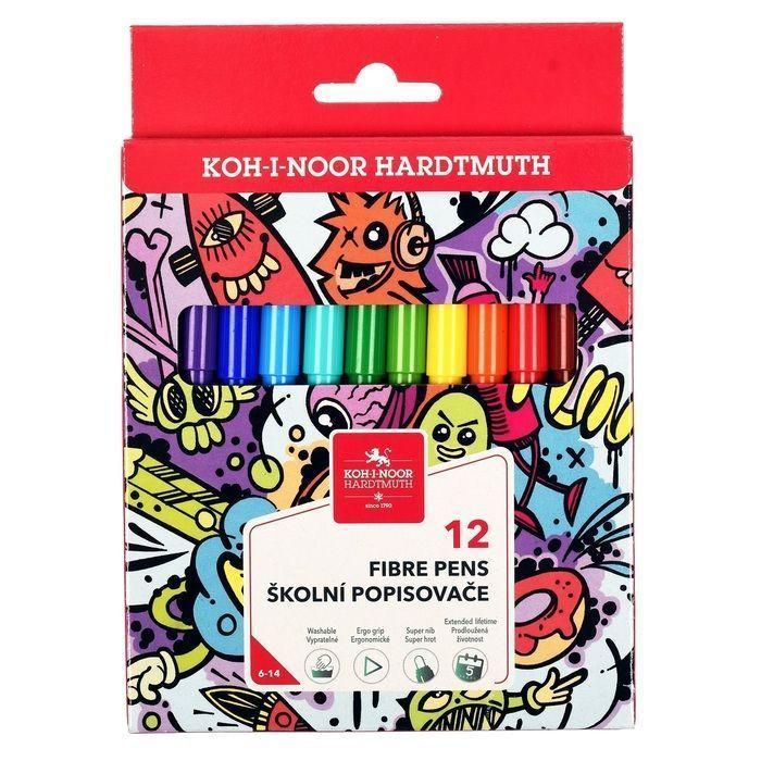 Фломастеры 12 цветов Koh-I-Noor Teenage 1002 (смываемые, вентилир,) 12 уп