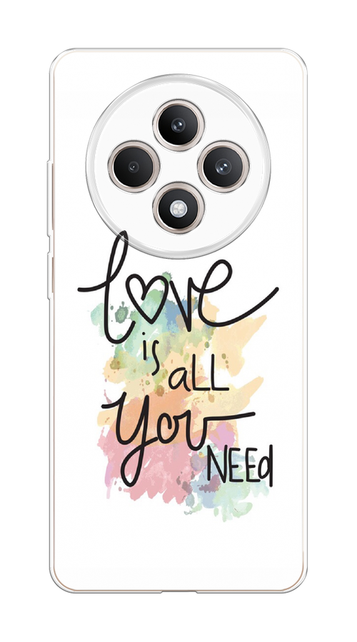 

Чехол на Oppo Reno 12F "Love is all you need", Белый;черный;зеленый, 2517850-1