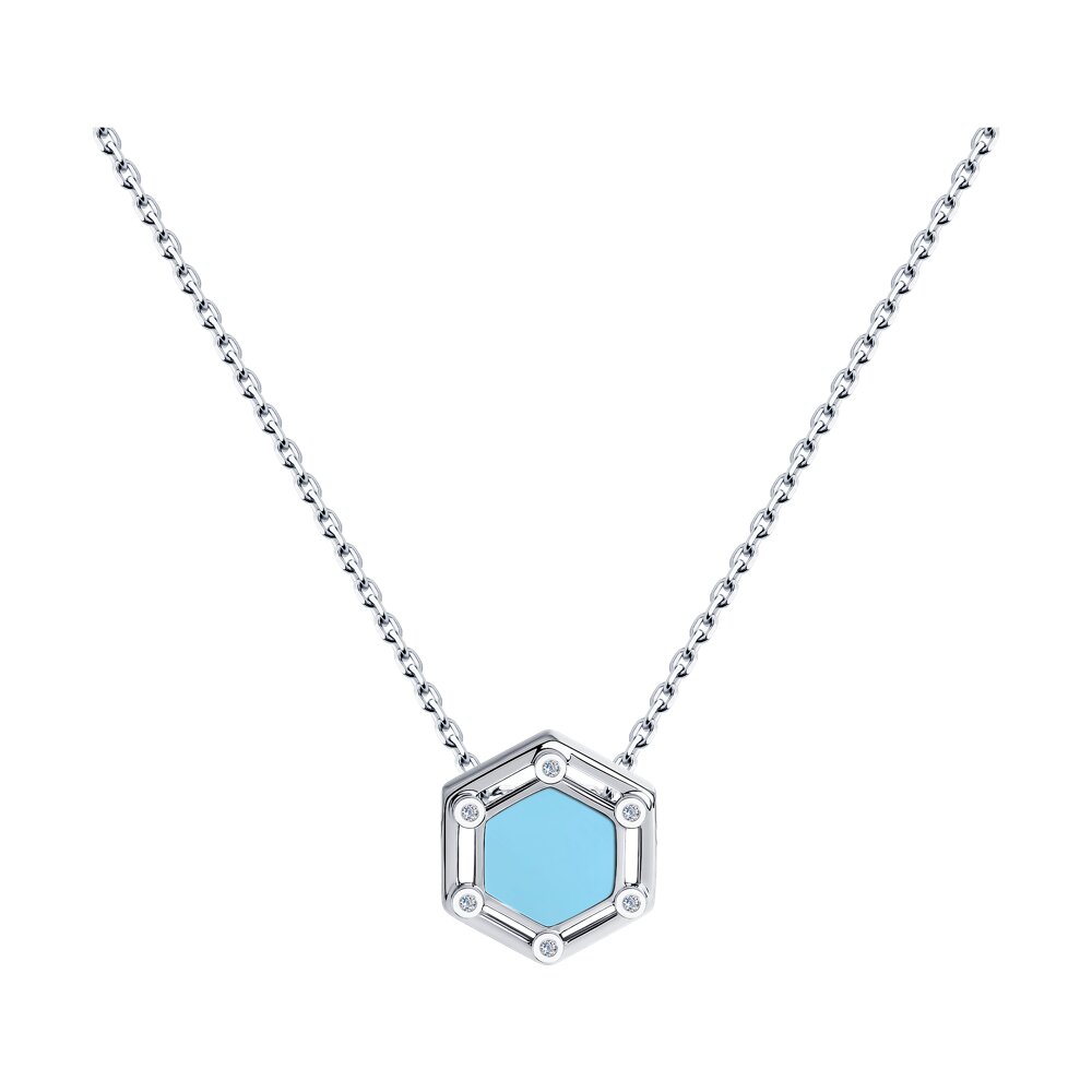 

Колье из серебра с фианитом 40 см Diamant 94-170-01591-1, 94-170-01591-1