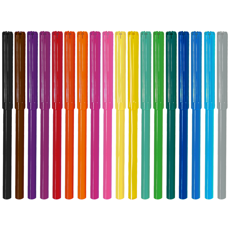 Набор фломастеров 18 цветов ArtSpace Кот-сластена (линия 1мм, смываемые) картон, уп, 12 уп
