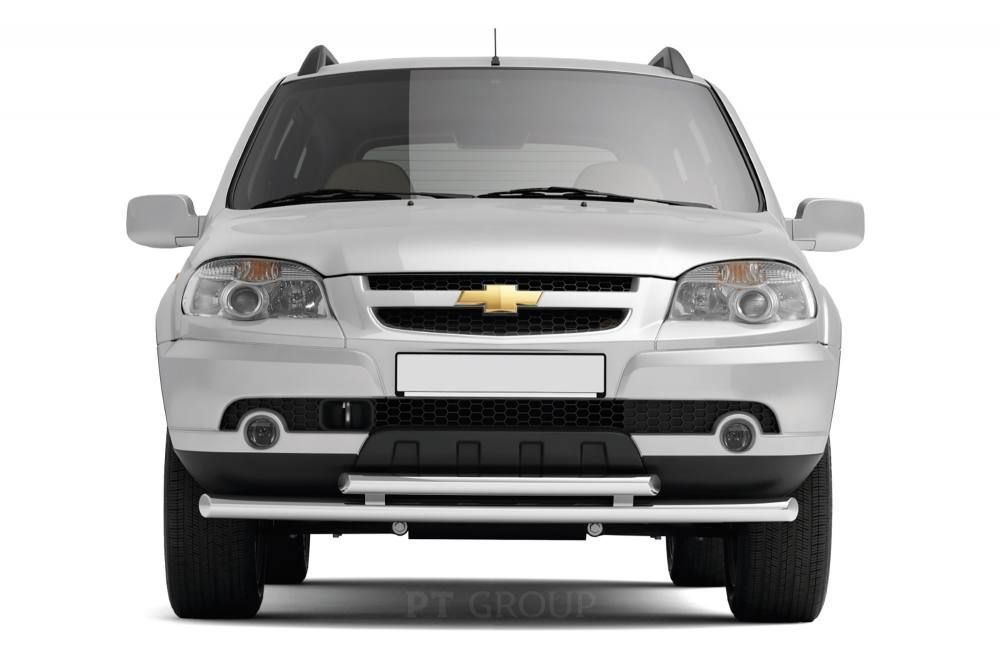 

Защита пер бампера двойная с круглыми зубьями d=63/51 мм(НПС)Chevrolet Niva 2009-2020, LNV220203