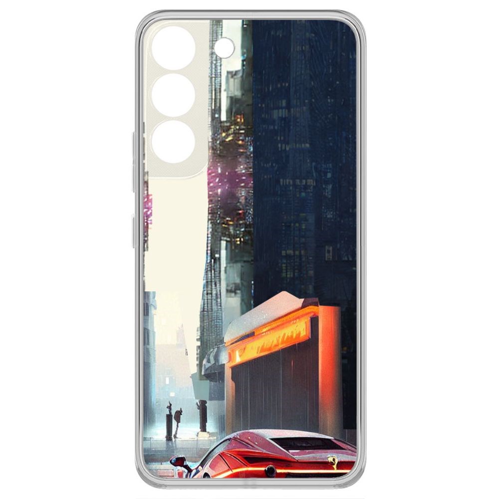 Чехол-накладка Krutoff Clear Case Сити для Samsung Galaxy S22