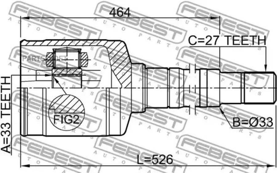 

FEBEST Шрус внутренний правый 33x35x27 FEBEST 0211-T31RH FEBEST 0211-T31RH