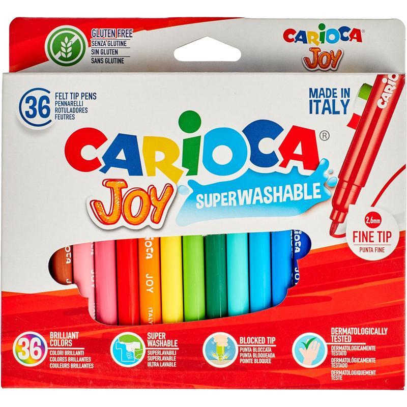 Набор фломастеров 36 цветов Carioca Joy (линия 1-2,6мм, смываемые), 6 уп
