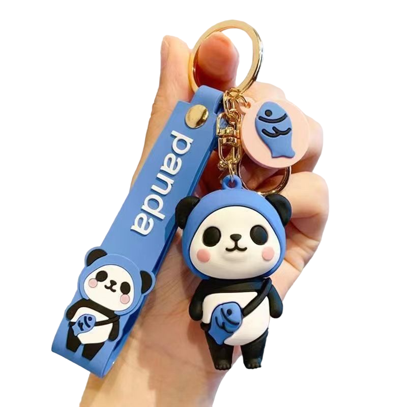 

Брелок унисекс Plush Story Панда с рыбкой синий, Панда с рыбкой