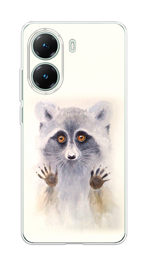 

Чехол на Poco X7 Pro Енот за стеклом, Бежевый;серый, 324050-1
