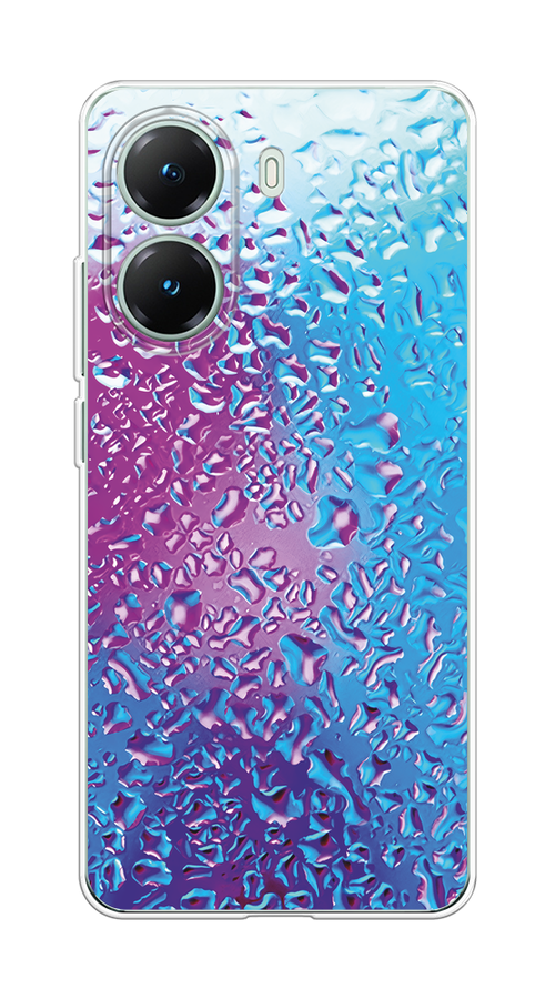 

Чехол на Poco X7 Pro Капли на стекле, Бирюзовый;розовый, 324050-1