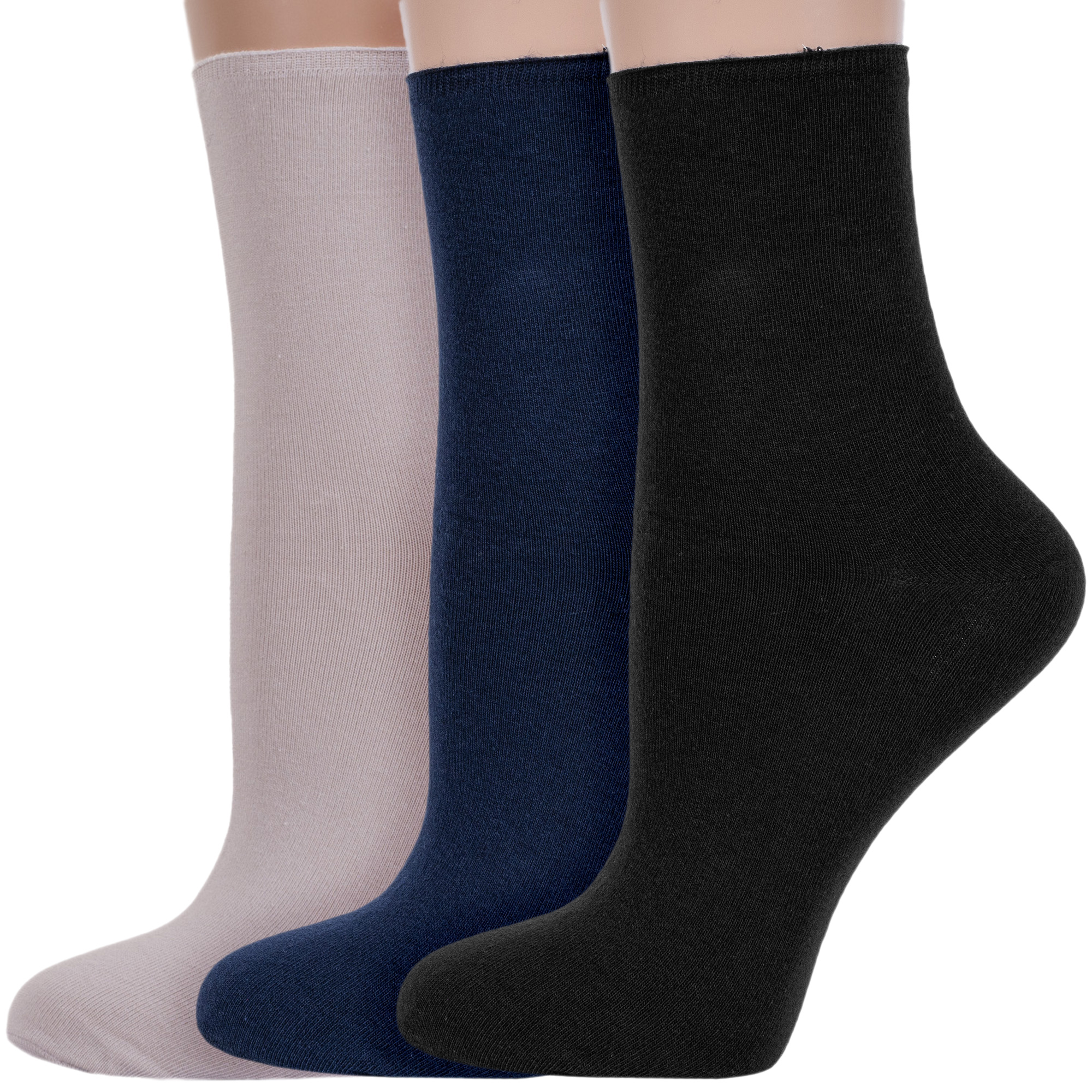 

Комплект носков женских Rusocks 3-Ж-1528 разноцветных 23-25, Бежевый;синий;черный, 3-Ж-1528