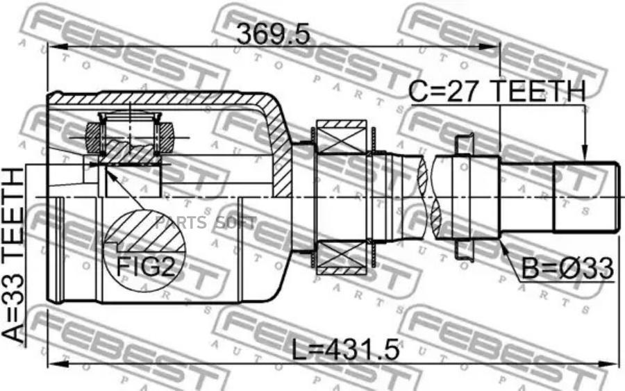 

FEBEST Шрус внутренний правый 33x33x27 FEBEST 0211-J10ERH FEBEST 0211-J10ERH