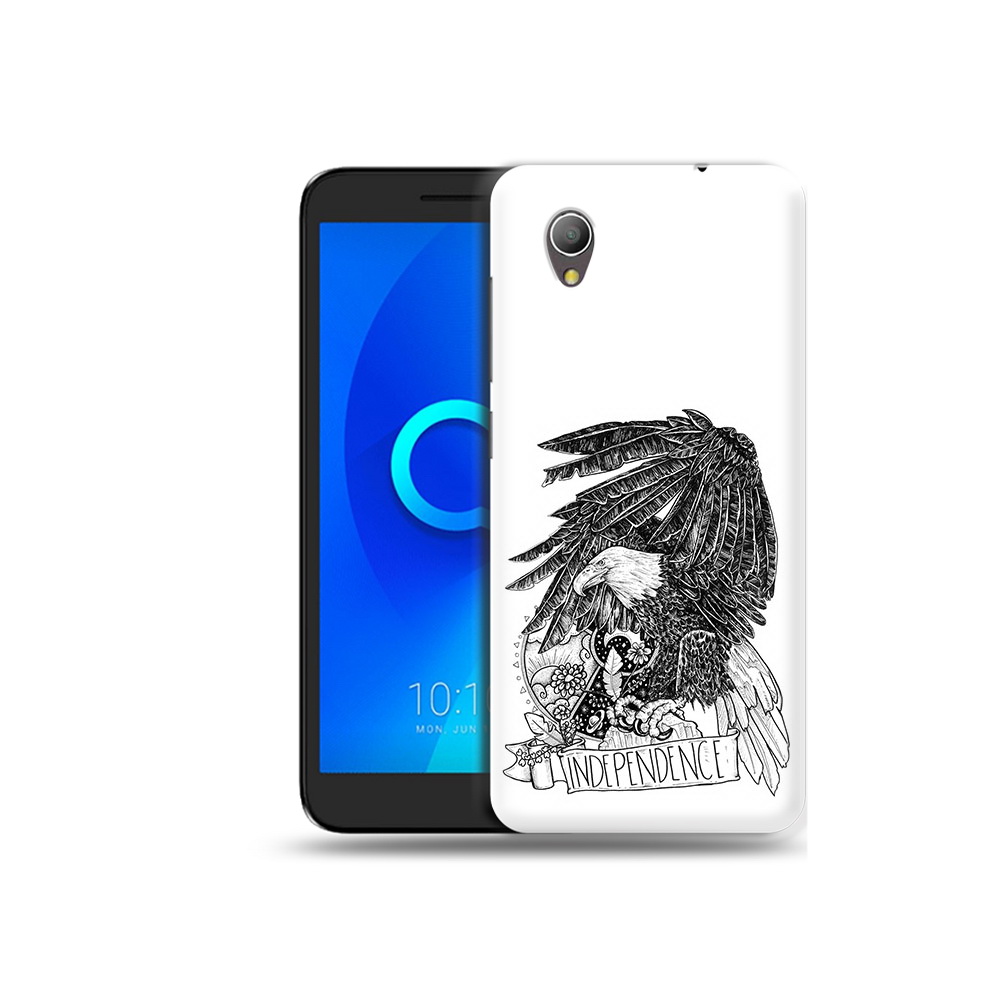 

Чехол MyPads Tocco для Alcatel 1 черно белый сокол (PT227134.658.688), Прозрачный, Tocco