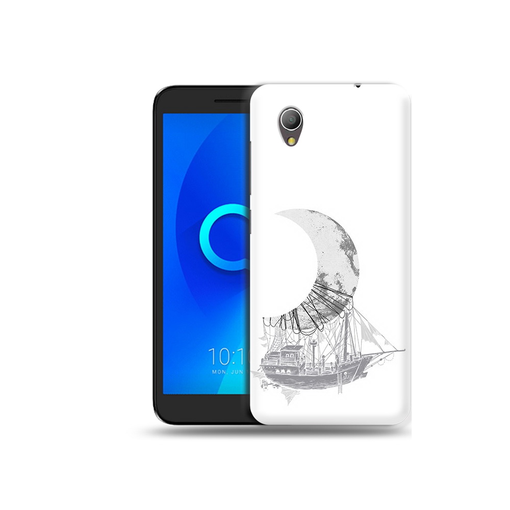 

Чехол MyPads Tocco для Alcatel 1 черно белый корабль полумесяц (PT227134.658.684), Прозрачный, Tocco