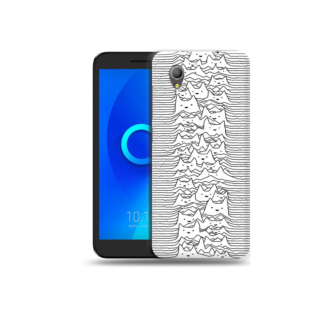 

Чехол MyPads Tocco для Alcatel 1 черно белые коты 3D (PT227134.658.682), Прозрачный, Tocco