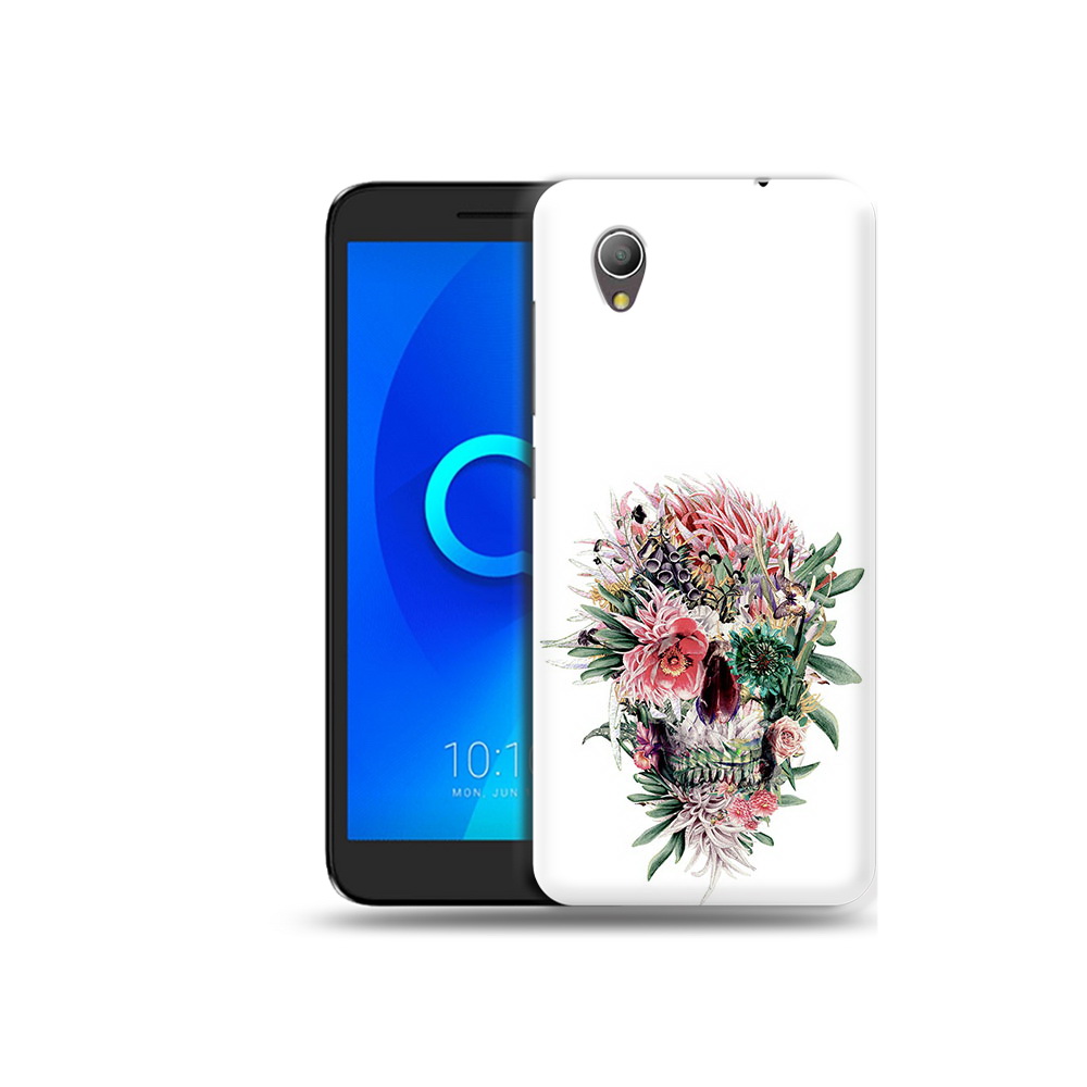 

Чехол MyPads Tocco для Alcatel 1 череп из цветов (PT227134.658.677), Прозрачный, Tocco