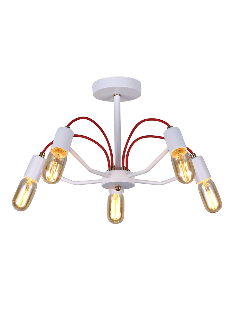 

Люстра HIPER H002-5 5 плафонов E27 60Вт WHITE/GOLD