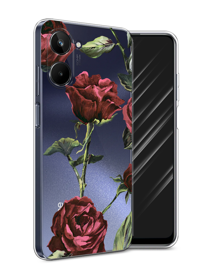 

Чехол Awog на Realme 10 4G "Бордовые розы фон", Красный, 2512150-8