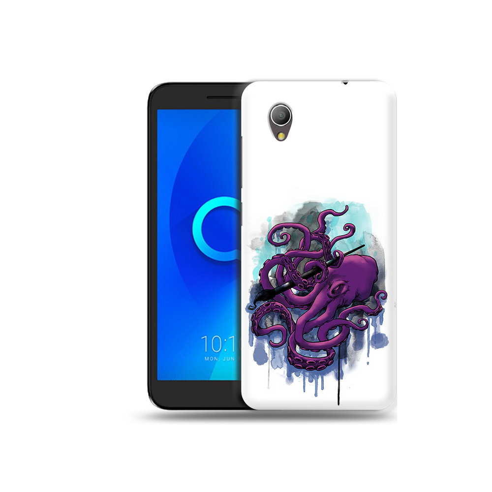 

Чехол MyPads Tocco для Alcatel 1 фиолетовый осьминог (PT227134.658.658), Прозрачный, Tocco