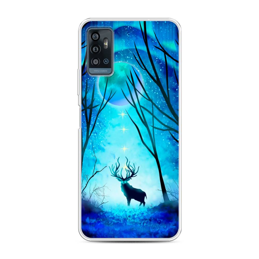 

Чехол для ZTE Blade A71 "Олень северное сияние", Синий;черный;голубой, 134450-1