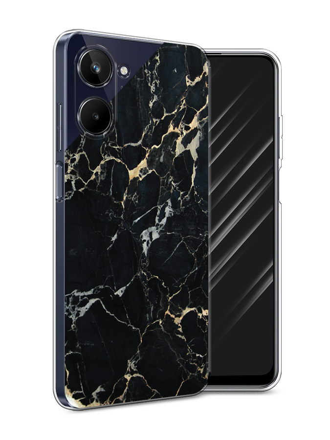 

Чехол Awog на Realme 10 4G "Черный мрамор уголок", Черный;золотистый, 2512150-3