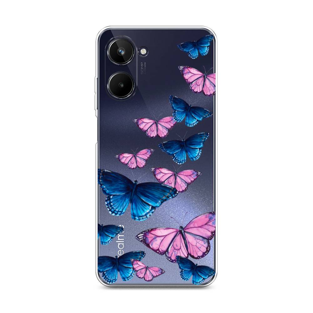 

Чехол Awog на Realme 10 4G "Полет бабочек", Синий;черный;розовый, 2512150-2