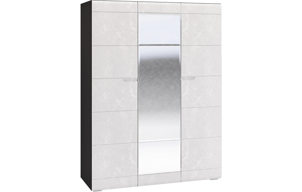 фото Интерьер-центр шкаф трехстворчатый бруклин шк-03 венге/бетон белый