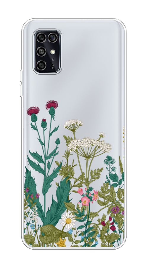 

Чехол на ZTE Blade V2020 Smart "Дикие полевые цветы", Зеленый;розовый;белый, 133850-2