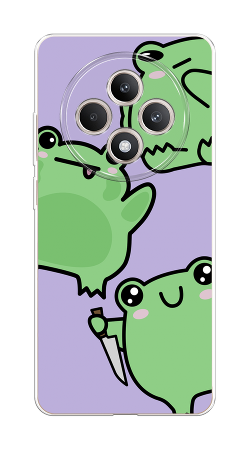 

Чехол на Oppo Reno 12F "Опасные лягушата", Фиолетовый;зеленый;черный, 2517850-1