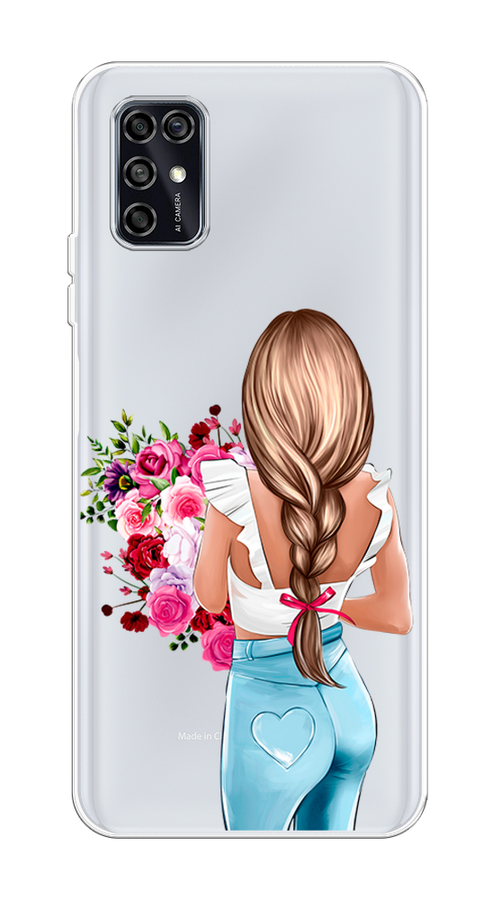 

Чехол на ZTE Blade V2020 Smart "Девушка с цветами", Коричневый;розовый;голубой, 133850-6