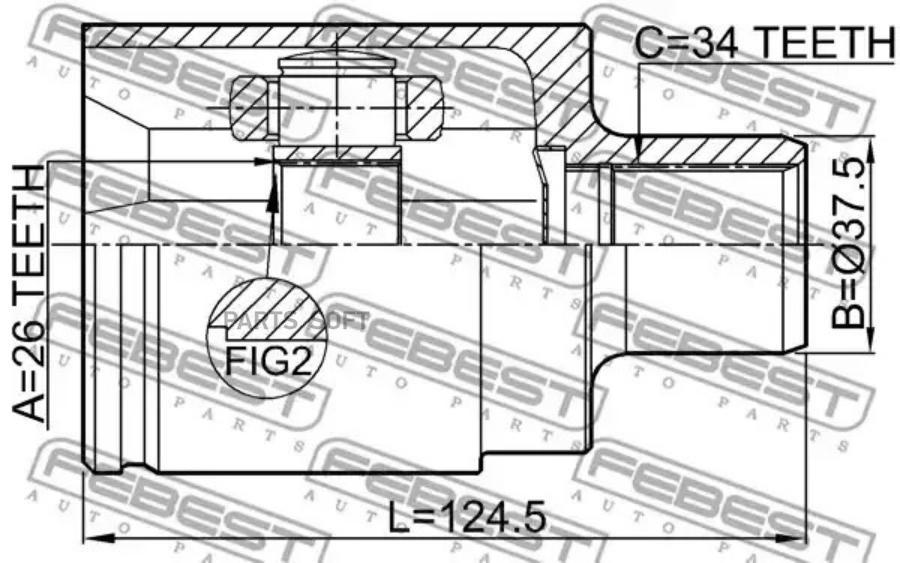 

FEBEST Шрус внутренний правый 26x37.5x34 FEBEST 1811-A17DRH