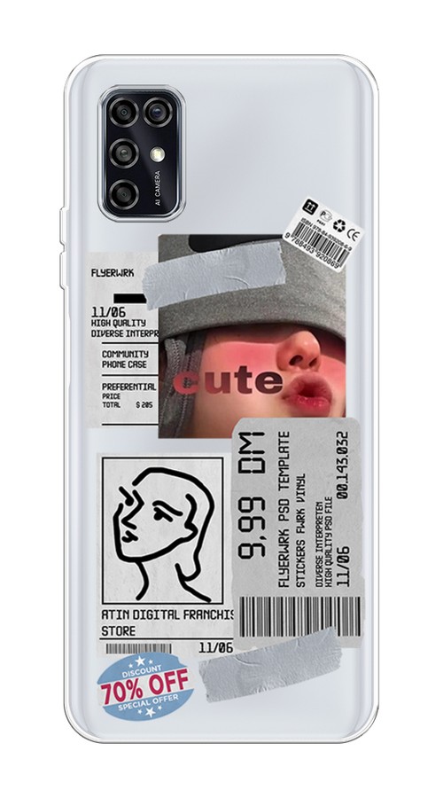 

Чехол на ZTE Blade V2020 Smart "Cute girl collage", Розовый;серый;голубой, 133850-6