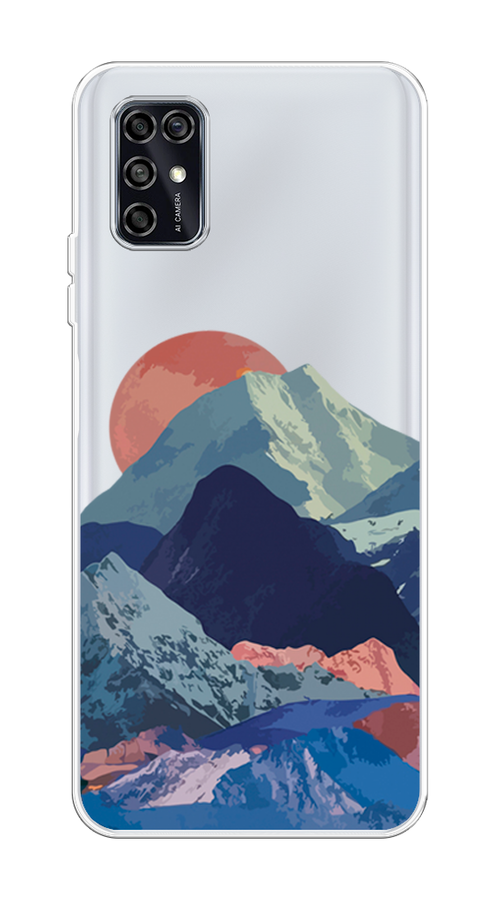 

Чехол на ZTE Blade V2020 Smart "Закат в снежных горах", Красный;серый;голубой, 133850-2