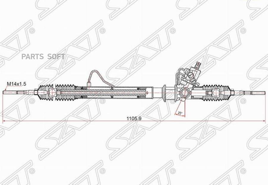 SAT Рейка рулевая SUZUKI GRAND VITARA 98-05 LHD