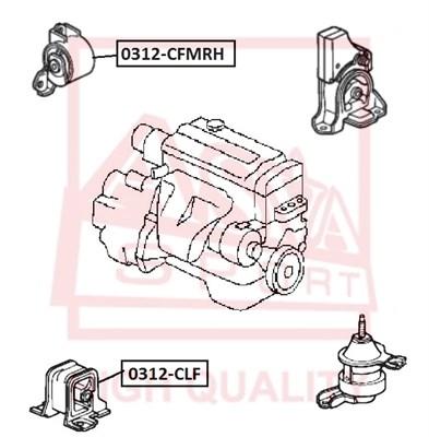

Опора двигателя ASVA 0312CLF Honda Odyssey 97-99