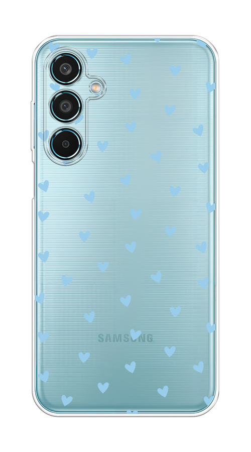 

Чехол на Samsung Galaxy M35 "Голубые сердечки паттерн", Голубой;прозрачный, 2110050-1
