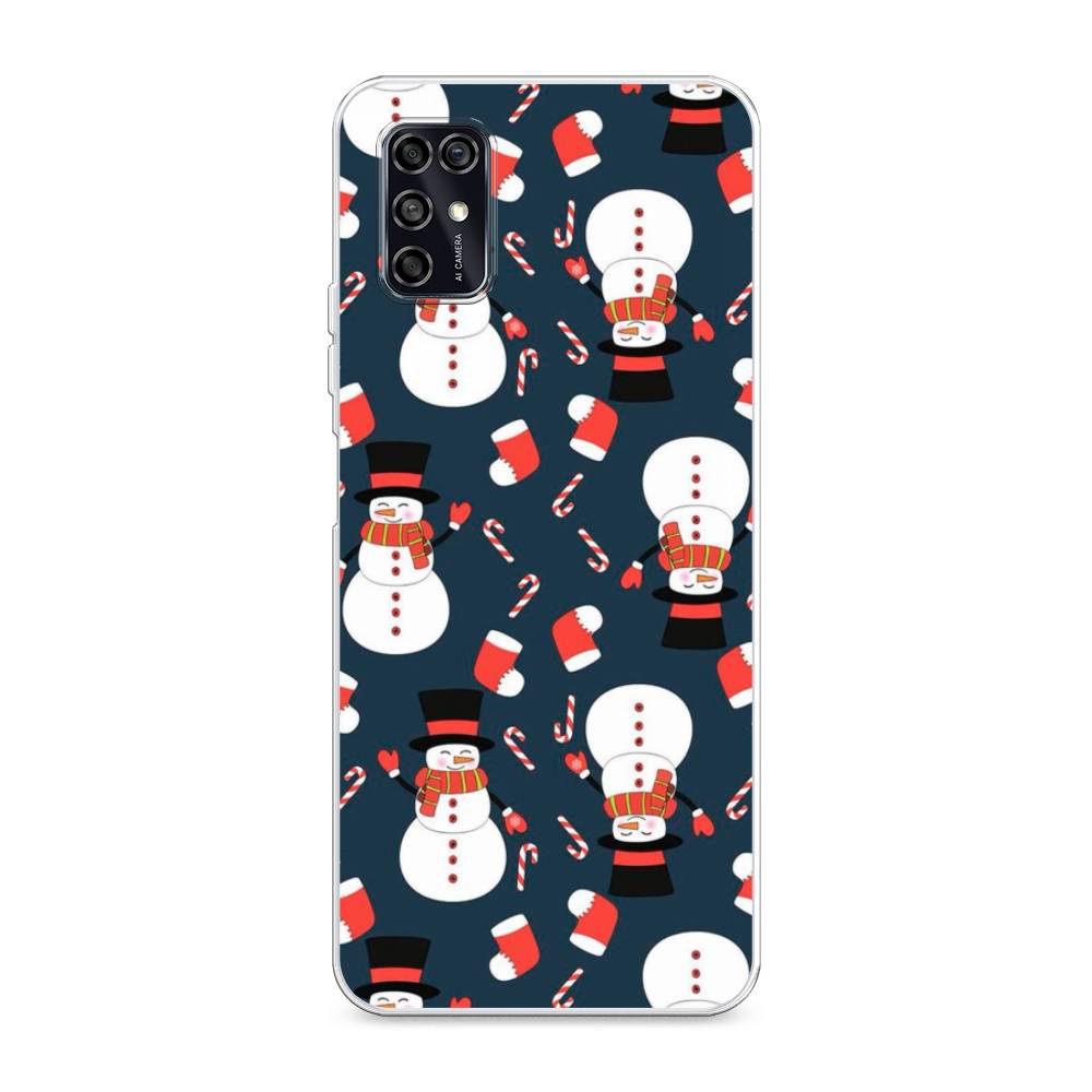 

Чехол для ZTE Blade V2020 Smart "Синие снеговики", Синий;белый;красный, 133850-5