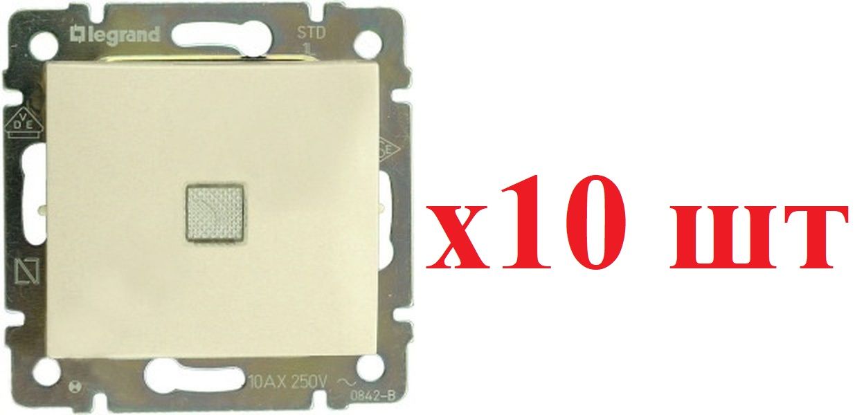 

Legrand Valena Крем Выключатель 1-клавишный с подсветкой 774310 (10шт), Valena 20