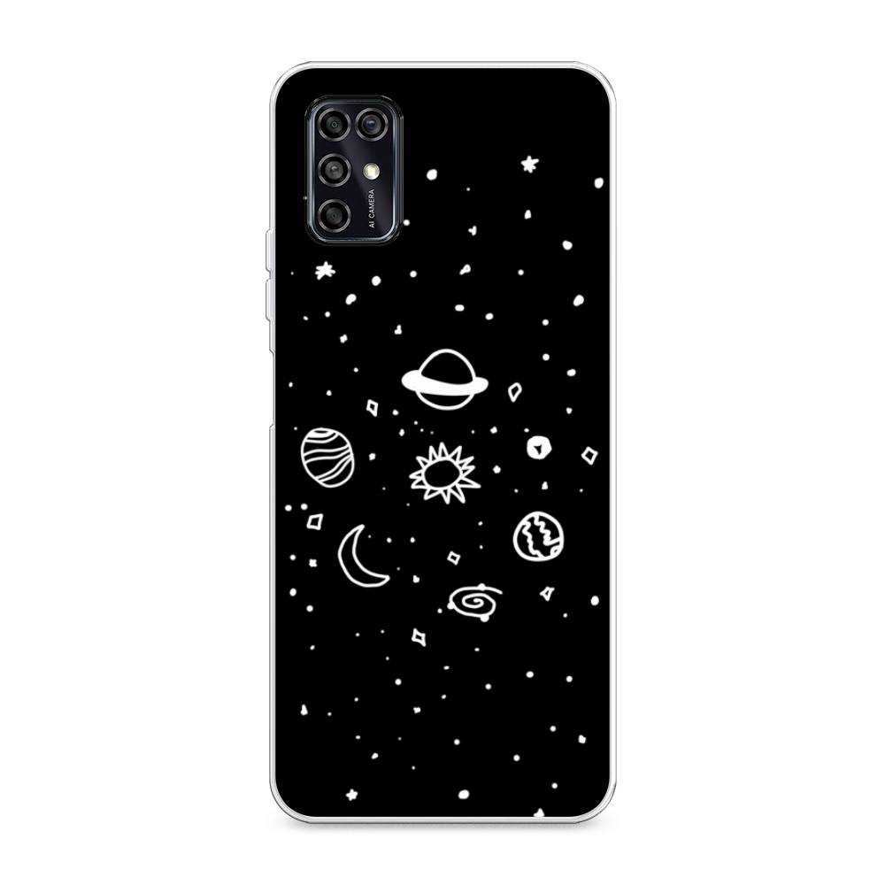 

Чехол для ZTE Blade V2020 Smart "Дудл солнечной системы", Бежевый;серый, 133850-2
