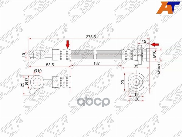 

Шланг тормозной передний Таиланд NISSAN PATROL/S