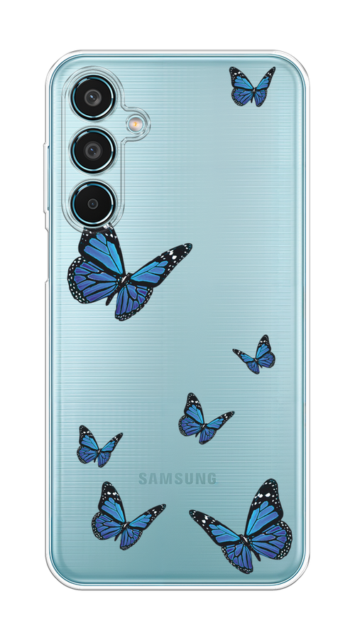 

Чехол на Samsung Galaxy M35 "Blue butterflies", Синий;черный, 2110050-1