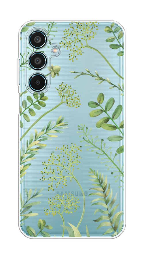 

Чехол на Samsung Galaxy M35 "Green Leaves", Зеленый;прозрачный, 2110050-1