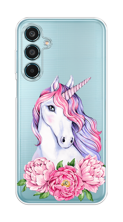 

Чехол на Samsung Galaxy M35 "Единорог с пионами", Розовый;белый;зеленый, 2110050-1