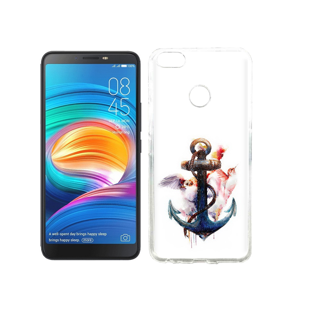 

Чехол MyPads Tocco для Tecno Camon X якорь с птицами, Прозрачный, Tocco