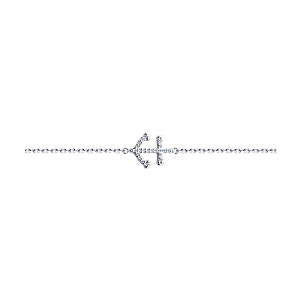 

Браслет из серебра р.  SOKOLOV 94050948, фианит, 94050948