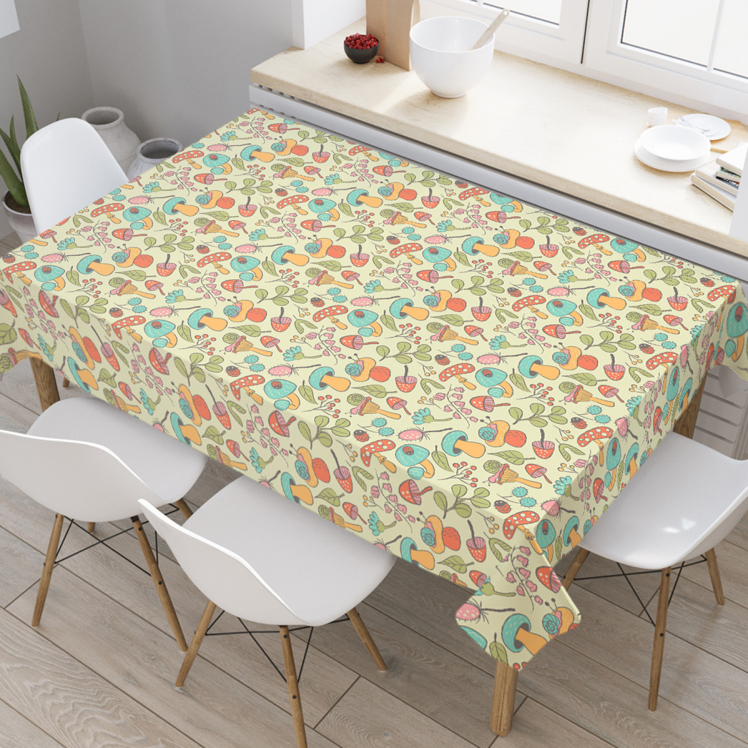 

Скатерть прямоугольная JoyArty "Осенние поганки" из оксфорда, 180x145 см, Зеленый, Осенние поганки