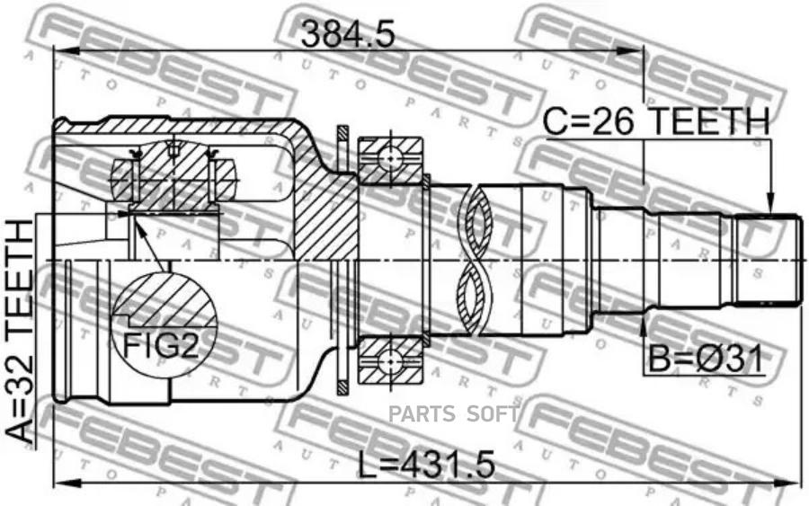 

FEBEST Шрус внутренний передний правый 32x31x26 FEBEST 1911-R58RH