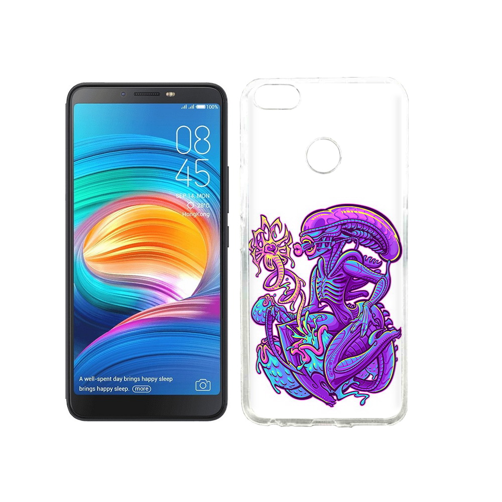

Чехол MyPads Tocco для Tecno Camon X чужой фиолетовый цвет, Прозрачный, Tocco