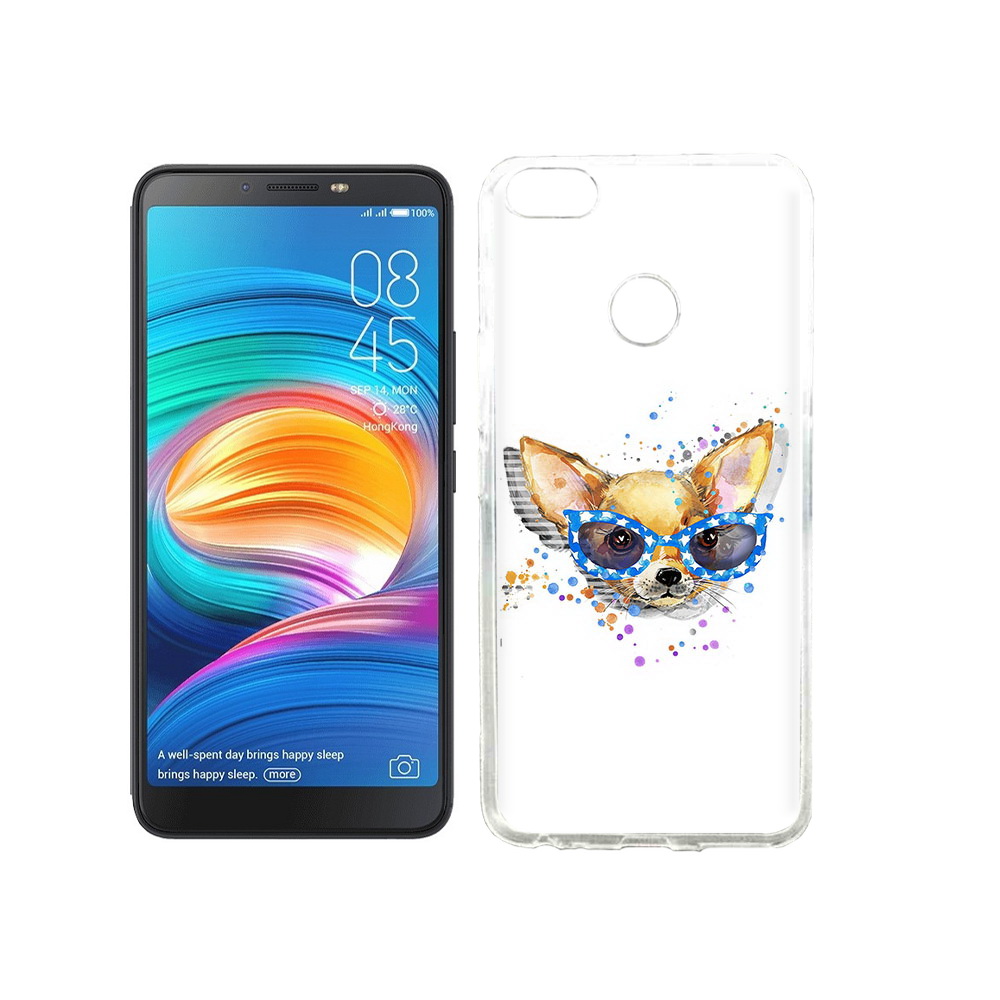 

Чехол MyPads Tocco для Tecno Camon X чихуа-хуа в очках, Прозрачный, Tocco